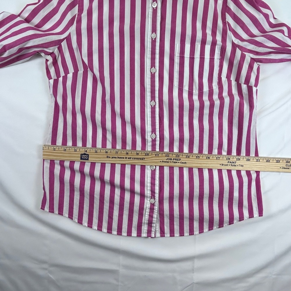J. Crew Garcon Organic Cotton Striped Poplin Classic Button Down Shirt - size LG - Picture 9 of 10